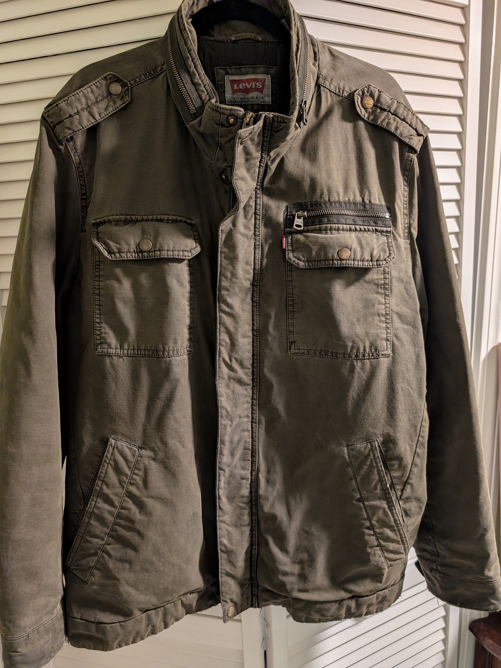 Levi's Olive Green Military Field Jacket with Zip Chest Pocket